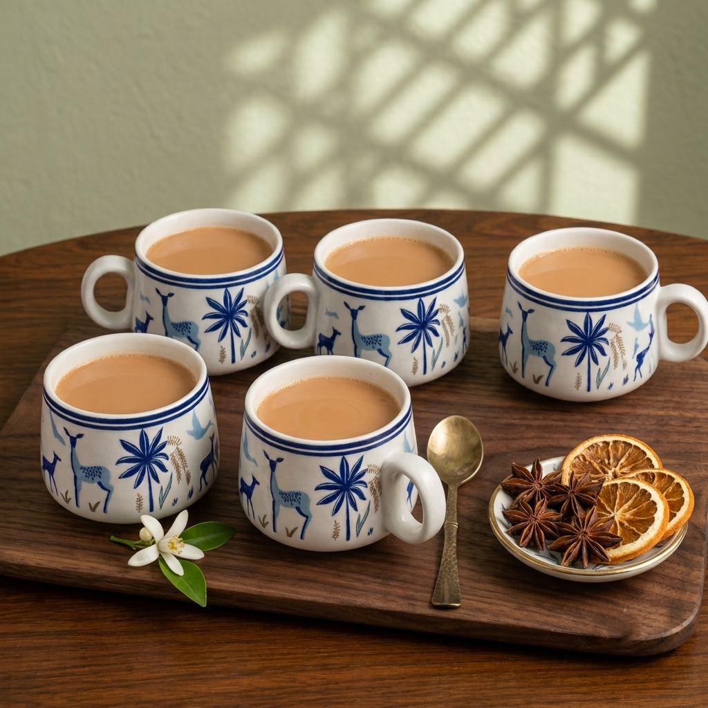 YOUD Ceramic 6 Tea Cup Set
