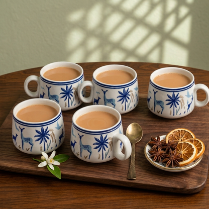 YOUD Ceramic 6 Tea Cup Set