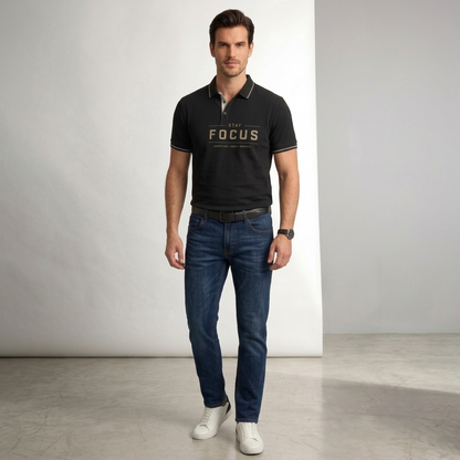 YOUD Man Customized and Personalized Polo T-Shirt STAY FOCUS