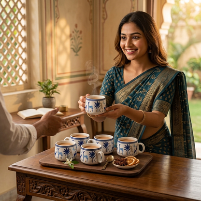 YOUD Ceramic 6 Tea Cup Set