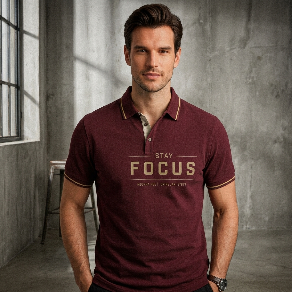 YOUD Man Customized Polo T-Shirt STAY FOCUS