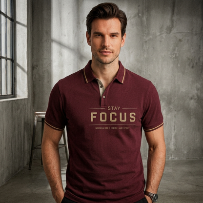 YOUD Man Customized Polo T-Shirt STAY FOCUS