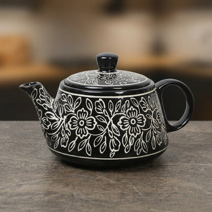 YOUD Premium Ceramic 6 Tea Set with 1 Kettle | Classic Design