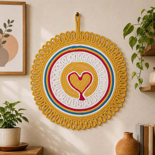 Youd Handcrafted Round Macrame Wall Hanging Art