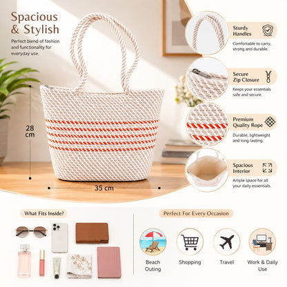 YOUD Rope Handbag | Cotton Tote Handmade Bag for Women