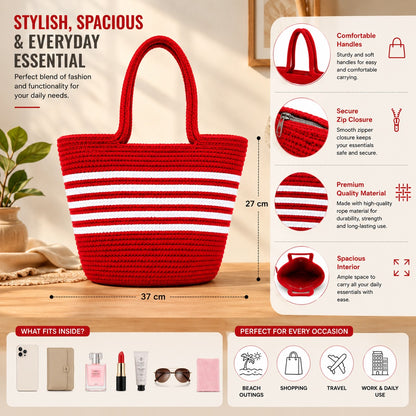 YOUD Rope Handbag | Cotton Tote Handmade Bag for Women