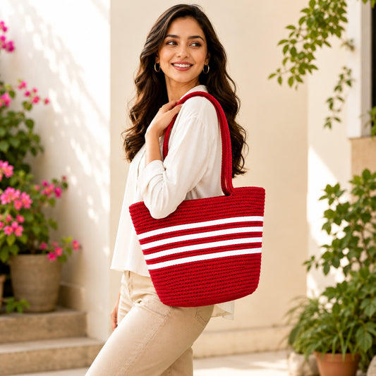 YOUD Rope Handbag | Cotton Tote Handmade Bag for Women