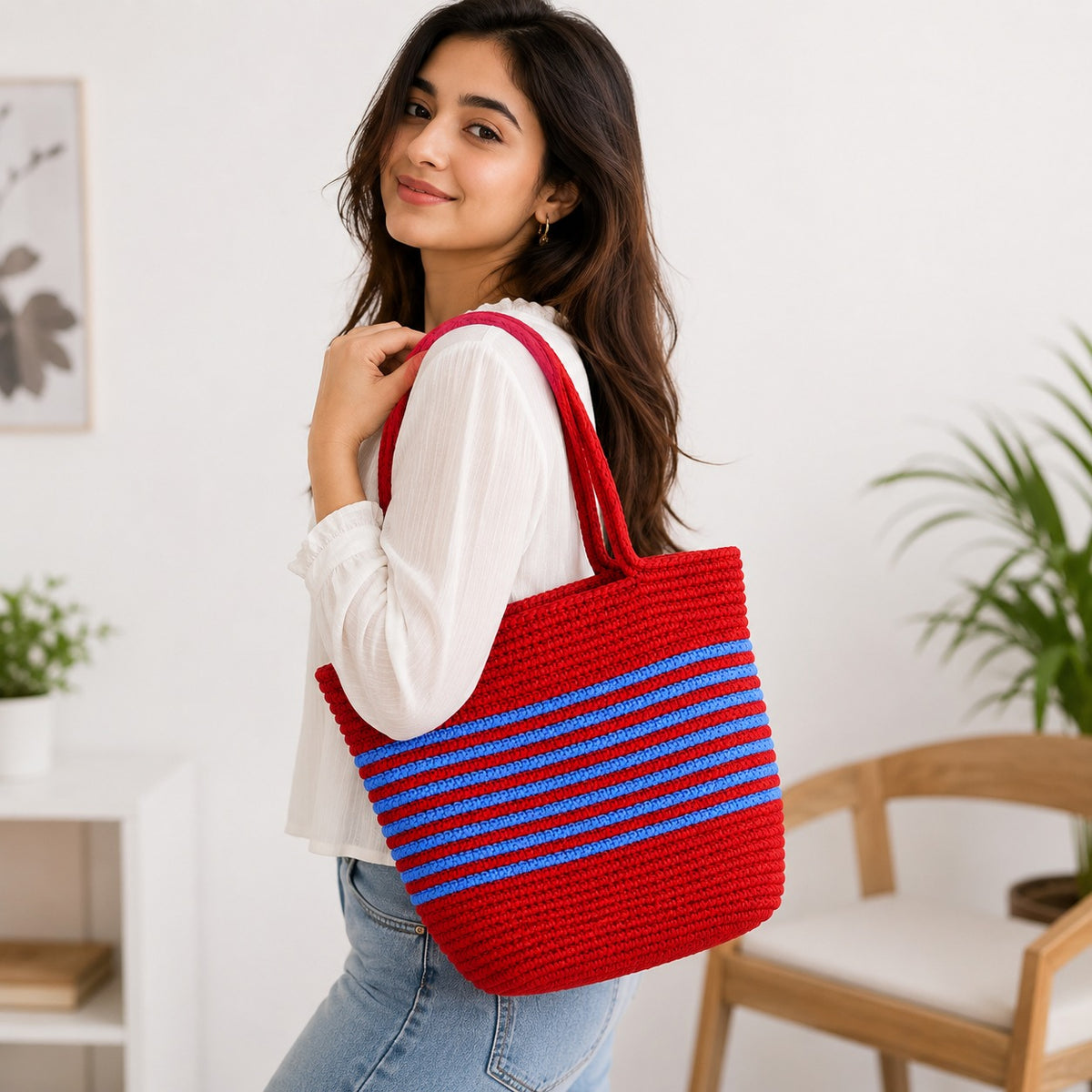 YOUD Rope Handbag | Cotton Tote Handmade Bag for Women