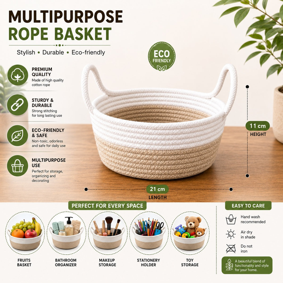 YOUD Rope Basket | Handmade Storage Organizer