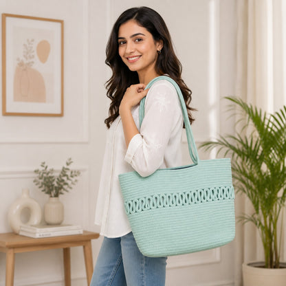 YOUD Rope Handbag | Cotton Tote Handmade Bag for Women
