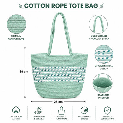 YOUD Rope Handbag | Cotton Tote Handmade Bag for Women