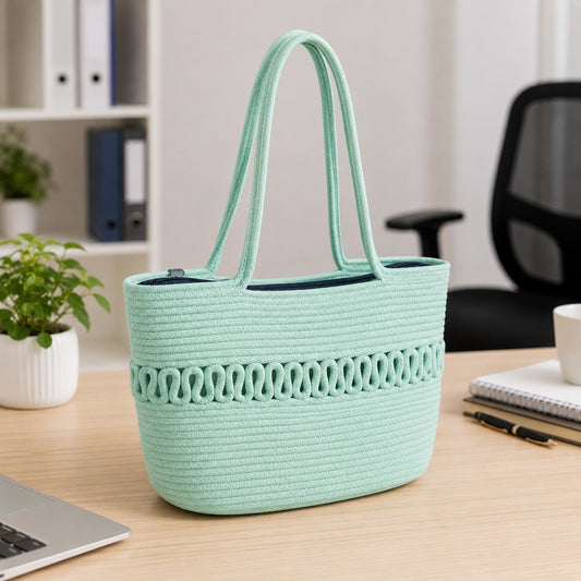 YOUD Rope Handbag | Cotton Tote Handmade Bag for Women
